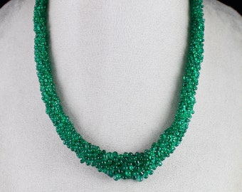 Natural Zambia Emerald Teardrop Drilled Bead 18k Gold 280 Ct Important Necklace