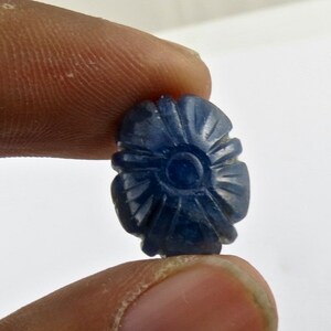 Fina Natural Old Mines Certificado BLUE SAPPHIRE Flor Tallada 20 Quilates GEMSTONE para Anillo