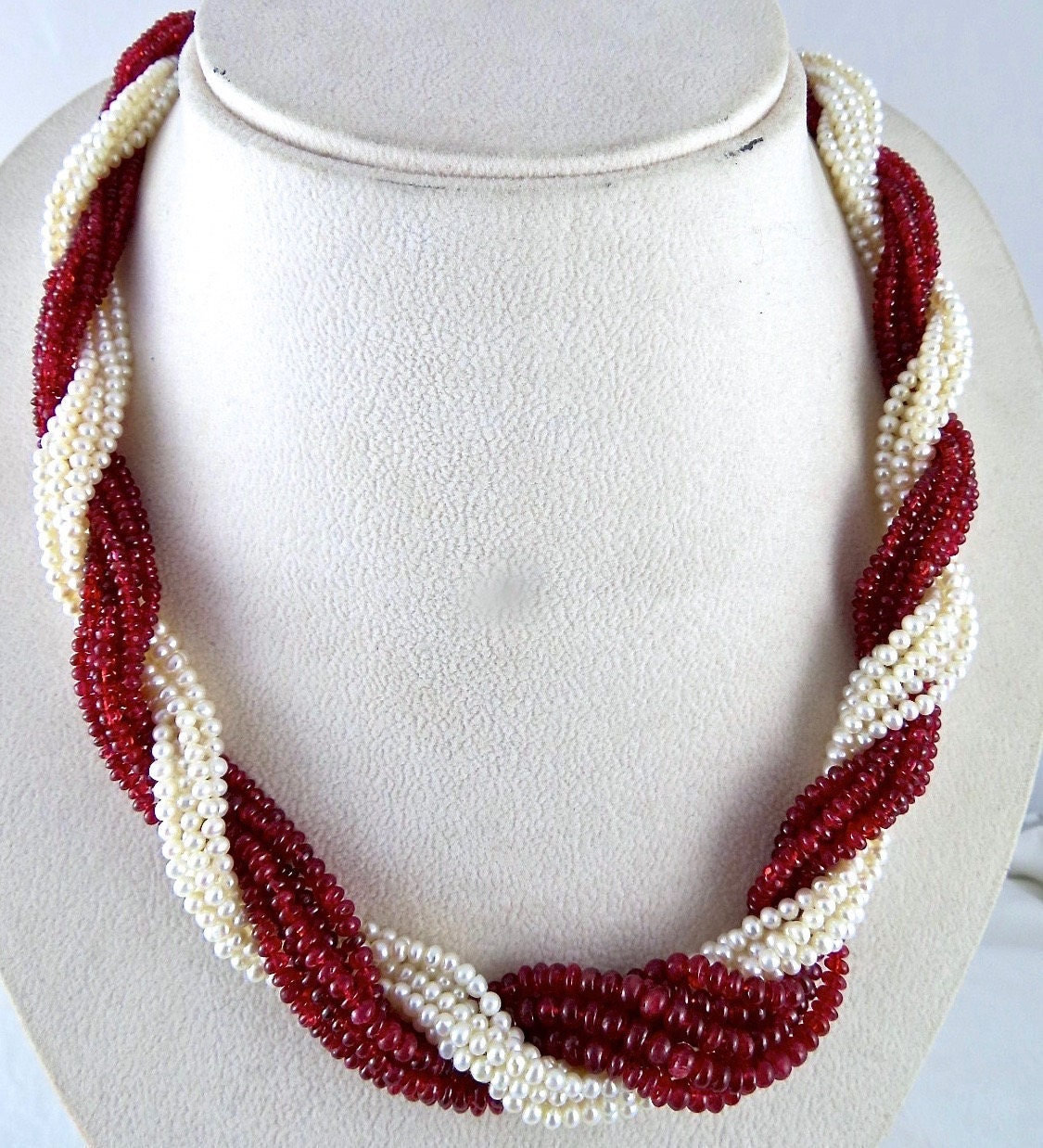 Ultimate 592carats Natural RED SPINEL PEARL Round Twisted Beads ...