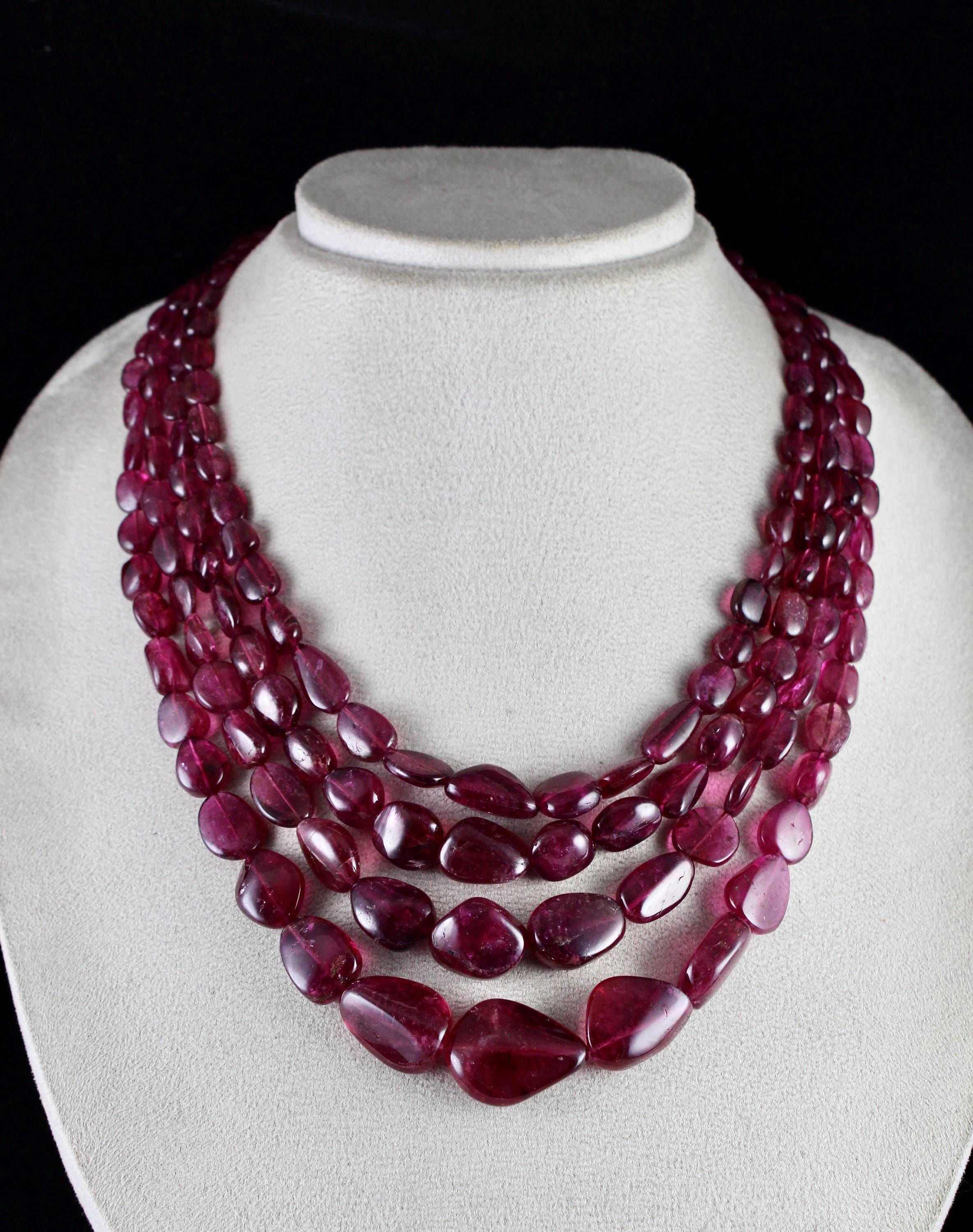 Pink Tourmaline Necklace Rubellite Beads 4L 860 Ct Drilled Natural Gemstone Strings/Gift for her