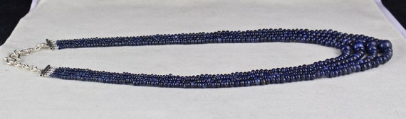 Natural Old Burma BLUE SAPPHIRE BEADS Round 4 Lin… - image 5
