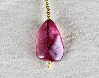 Natural Pink Tourmaline Rubellite Cabochon Bead Hanging 15 Cts Gemstone Pendant Design
