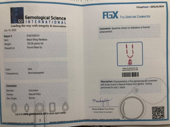 Natural Certified Burmese Ruby Round Gemstone Pea… - image 10