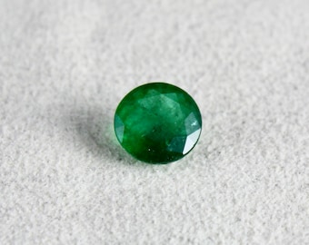 Natural Zambian EMERALD Round Cut 2.60 Carats 9 mm Loose Gemstone Pendant Ring