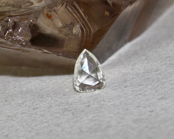 Rose cut cheap pear diamond