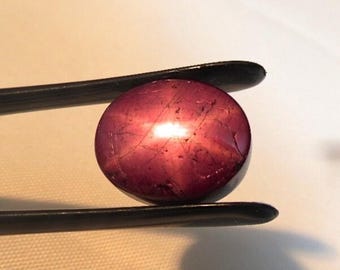 Natural 6 Line STAR RUBY Oval CABOCHON 11.90 Carats Gemstone For Ring Pendant