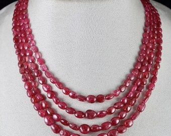 Natural Red Spinel Beads Cabochon 4 L 431 Ct Certified Gemstone Finest Necklace