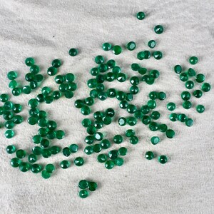Natural Zambian EMERALD Round Cut 145 pc 31.25 Carats 3.4-4.00 mm Loose Gemstone