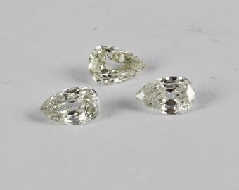 Natural Old Mutual Diamond Pear Shape 3 Pcs 1.54 Carats Gemstone For Ring Earring