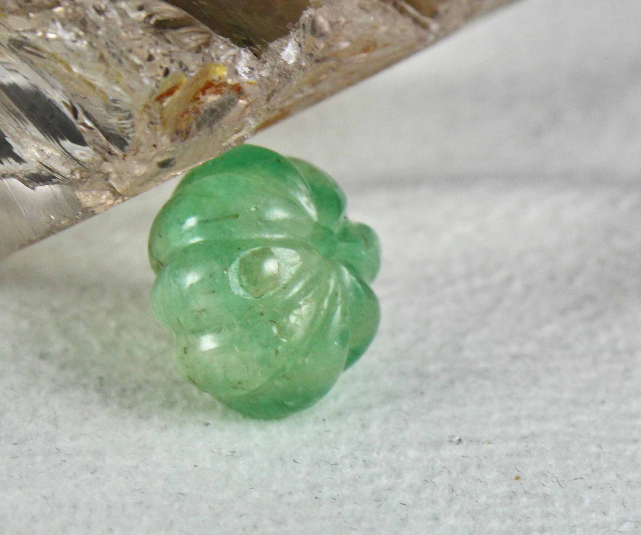 Natural COLOMBIAN EMERALD CARVED Melon Bead 18.68 Carats - Etsy