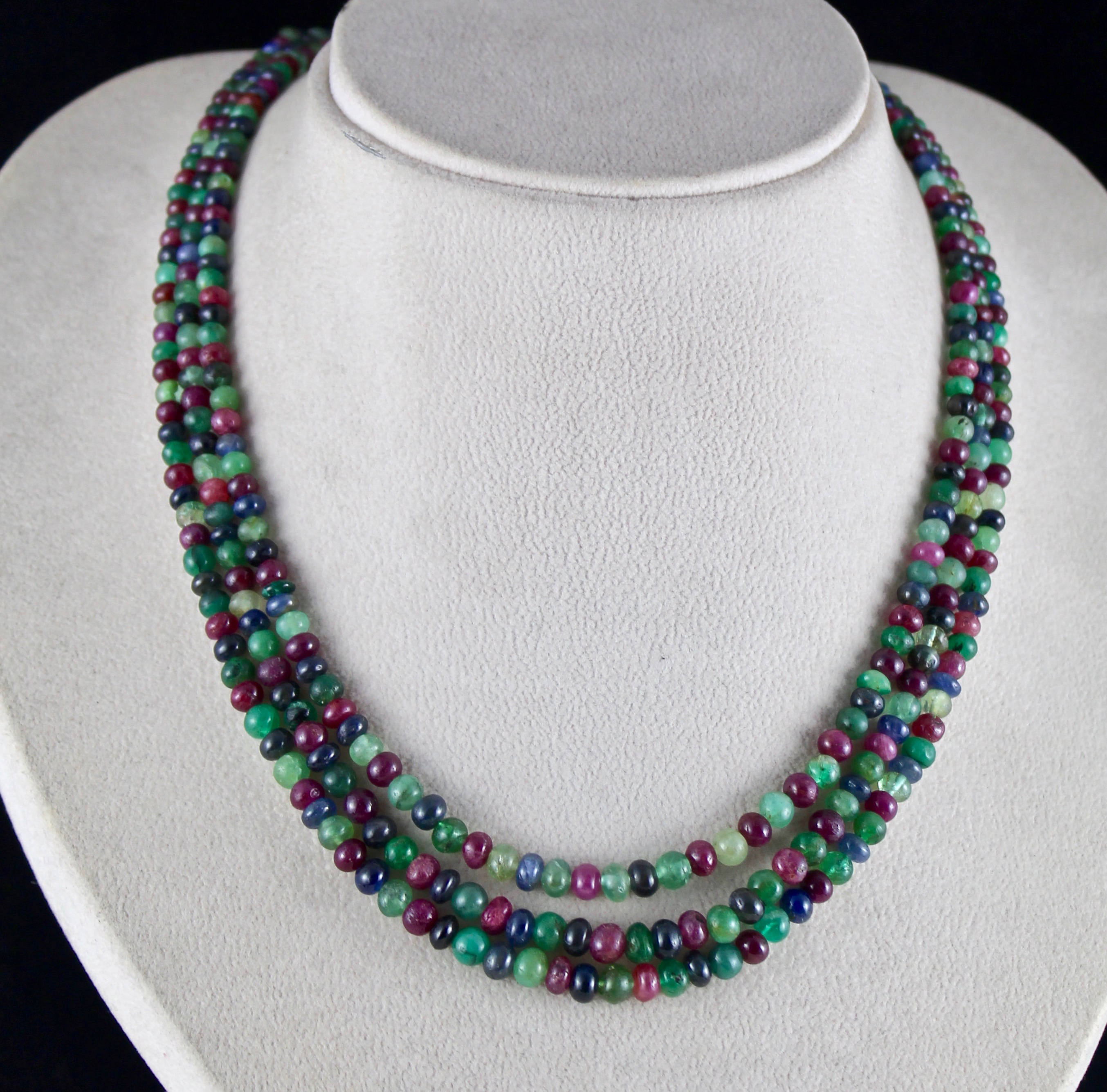 Collana Con Zaffiro Blu Ovale E Tre Diamanti In Oro Bianco - Foto 10