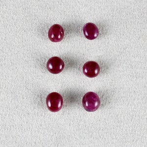 Cabochão birmanês de rubi natural certificado sem calor 6 unidades de 15,40 quilates par de brincos de pedras preciosas