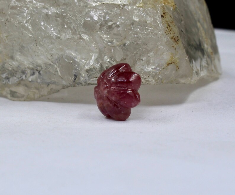 Best 9.11 Cts Old Mines NATURAL RUBY Carved Flower Gemstone For DESIGNING image 7
