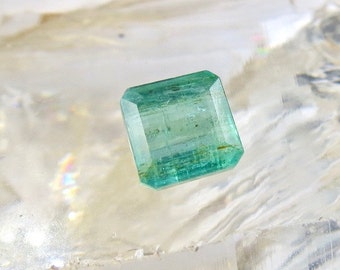 Perfect 9mm 4.23 Carats Natural EMERALD SQUARE Cut GEMSTONE For Ring Pendant
