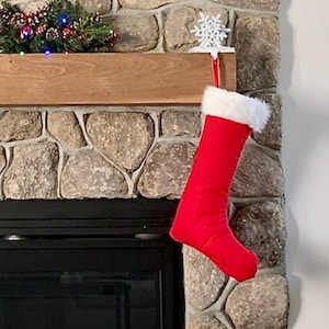 Christmas Stocking Red and White Classic Personalized