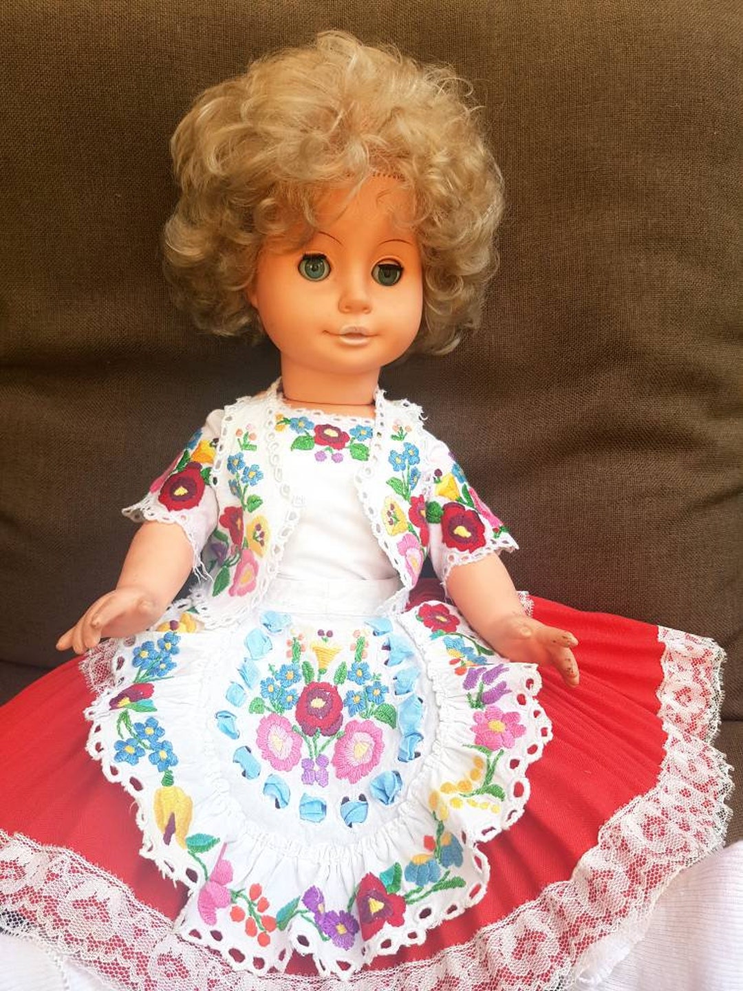 Vintage 1960s FOLK Doll Figurine Girl Figurine Hungarian Etsy