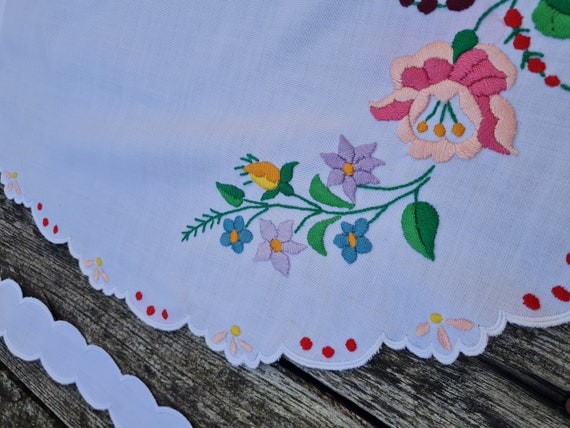 80's ビンテージエプロン ハンガリー刺繍 フォークダンス用 カロチャ刺繍 エプロン 民族衣装 リシェリュー ヴィンテージ