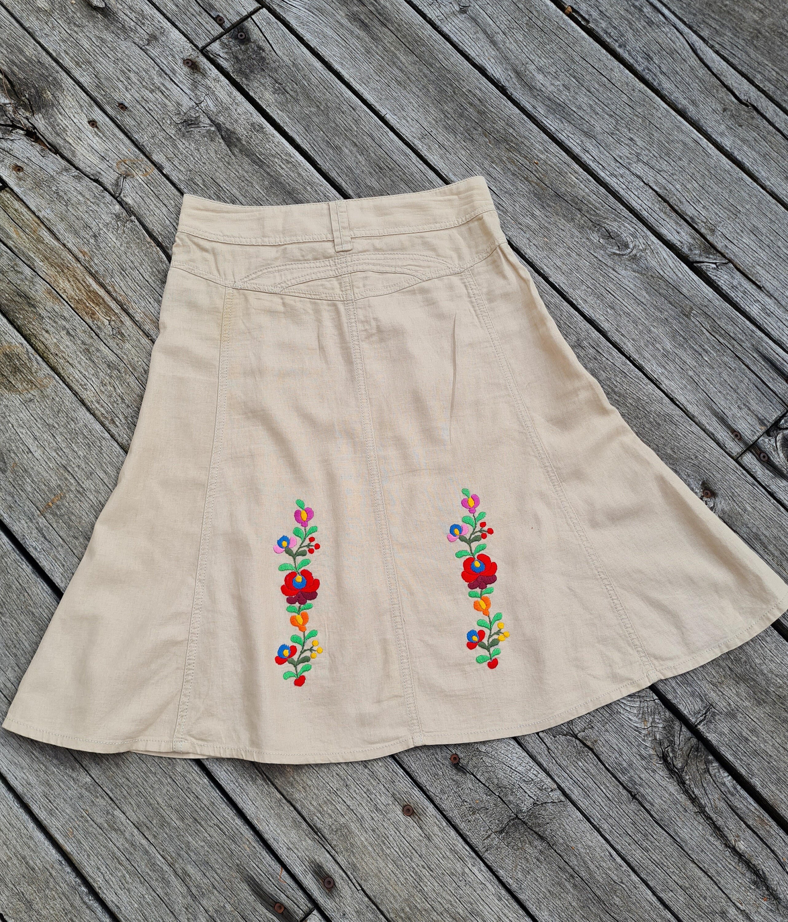 Vintage Redesigned Skirt With Hungarian Hand Embroidered Vintage Redesigned Skirt With Hungarian Hand Embroidered