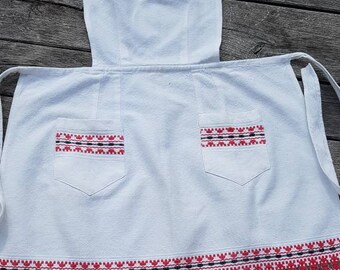 ヴィンテージの女性用エプロン、ハンガリーの手刺繍エプロン