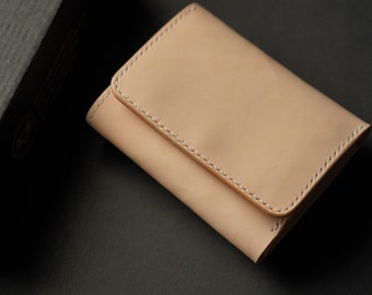 Handmade Natural Vegetable Tanned Leather Trifold Wallet