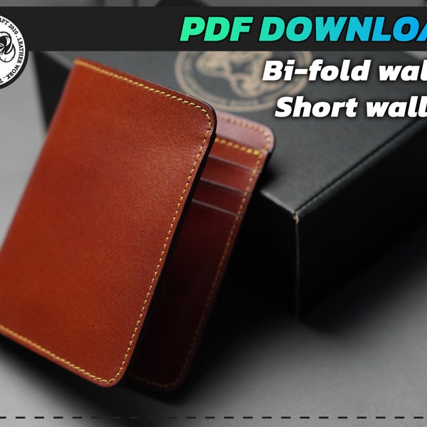 Pattern Bi-fold wallet vertical , pattern , wallet , handcraft , handmade , leathercraft