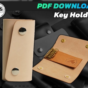 Leather Key Holder PDF Pattern: DIY Wallet Template (12x6.5 cm)