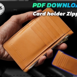 Pattern Card holder Zipper , pattern , wallet , handcraft , handmade , leathercraft