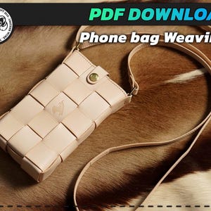 PDF Anleitung Handytasche Weben Leder, Handytasche Umhängetasche, Handy Träger, Leder DIY, Ledermuster, Digital