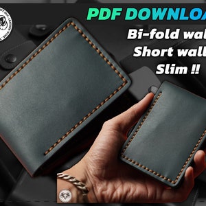 Schnittmuster Brieftasche schmal , DIY , leathercraft , Handcraft , Handmade