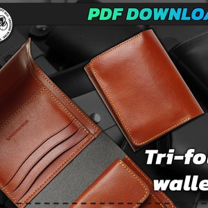 PDF Pattern Leather Tri Fold Wallet, Men’s Wallet, Wallet Handmade, Leather DIY, Leather Pattern, Template Digital