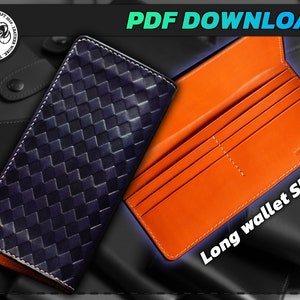 Slim Long Wallet Pattern: Men&#39;s Leather DIY Template (Digital)