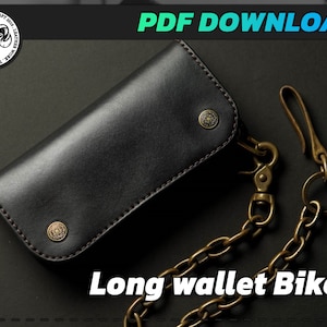 Cartera larga estilo Biker - patrón pdf - patrón cartera - cartera - marroquinería - Patrón Cartera Larga - DIY cuero - Plantilla cartera