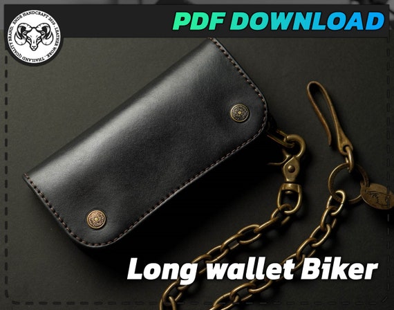 Leather Pattern Leather Biker Wallet Pattern Cool Chain Wallet