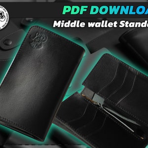 Men&#39;s Middle Wallet Pattern: Leather DIY Template (Digital)