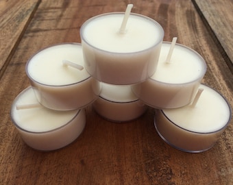 Unscented Soy Tealights 100% Natural soy 5-6 hour clean burn, Vegan Friendly