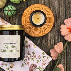 Apple Cinnamon Candle, Luxury Home fragrance gift image 6