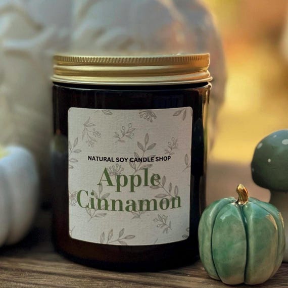 Apple Cinnamon Candle, Luxury Home fragrance gift