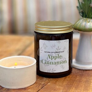 Apple Cinnamon Candle, Luxury Home fragrance gift image 7