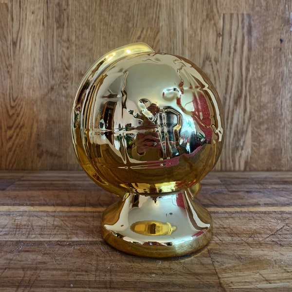 Metallic Gold Ceramic Globe Style Money Box