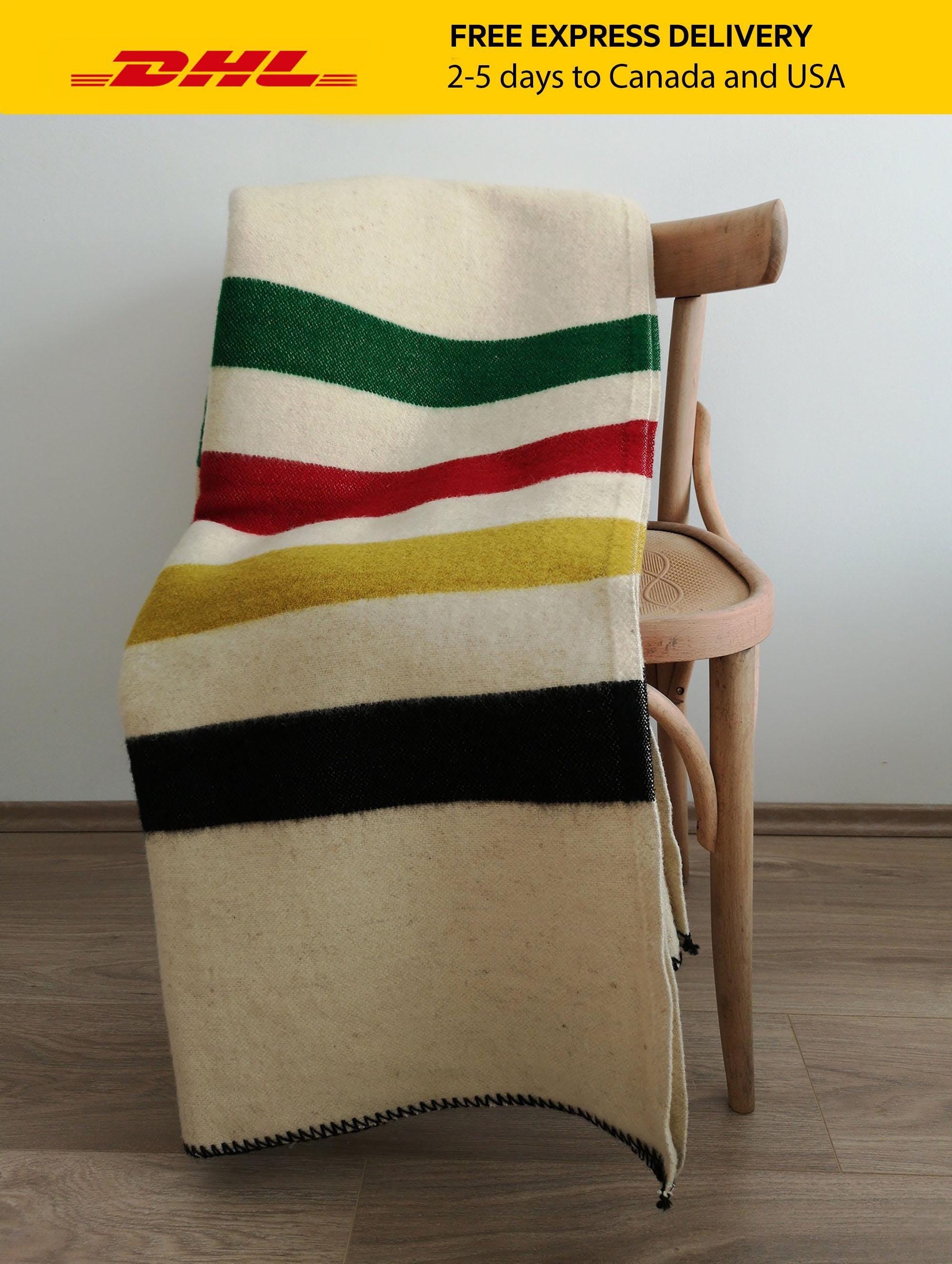 Hudson’s Bay Blanket, Wool blanket, Replica, Stripes blanket, Warm Tick blanket,Striped Pendleton Blanket,Canada Multi stripes Point blanket