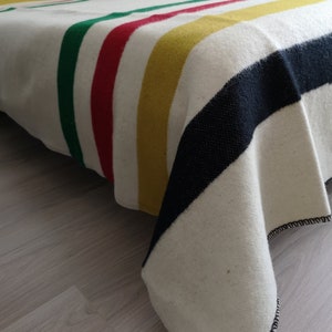 Hudsons Bay Blanket, Replica, Stripes blanket, 100% Organic Wool Throw,Warm Tick blanket,Canada Wool Striped Blanket,Pendelton Blanket,Sale image 4