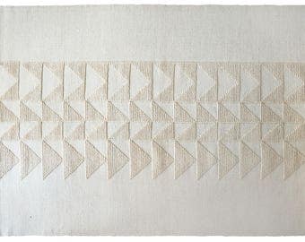 Handwoven Wool Rug: Geometric Scandinavian Accent Rug (51.2/78.7 inch)