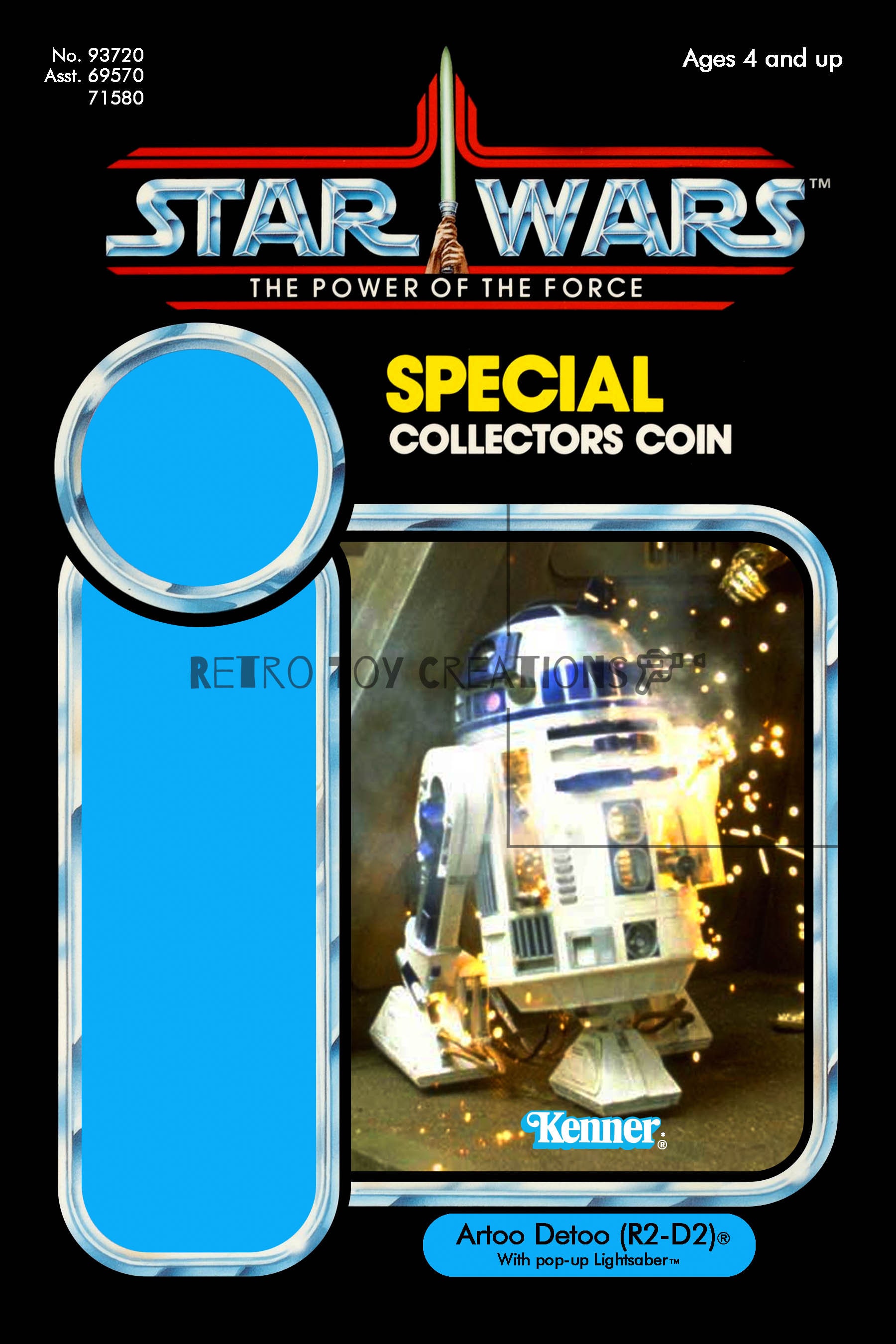 R2D2 Pop up Saber Power of the Force Vintage Star Wars Reproduction