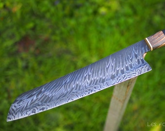 Gyuto damas 235 mm, manche en français stabilisé et ébène