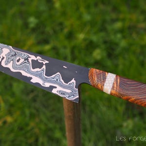 Santoku cu-mai 185mm, manche en frêne stabilisé et elforyn