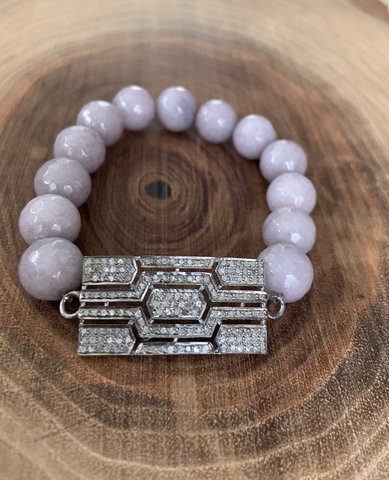 pave diamond stack bracelets boho chic diamond stretch bracelets pave diamond connector beach bracelets