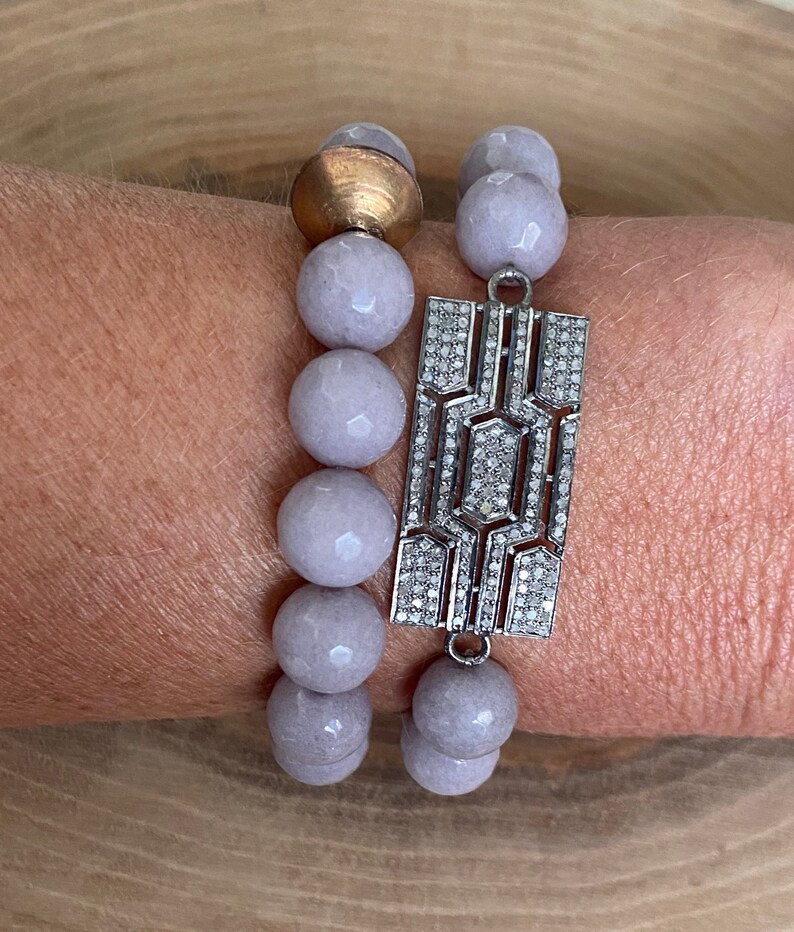 pave diamond stack bracelets boho chic diamond stretch bracelets pave diamond connector beach bracelets