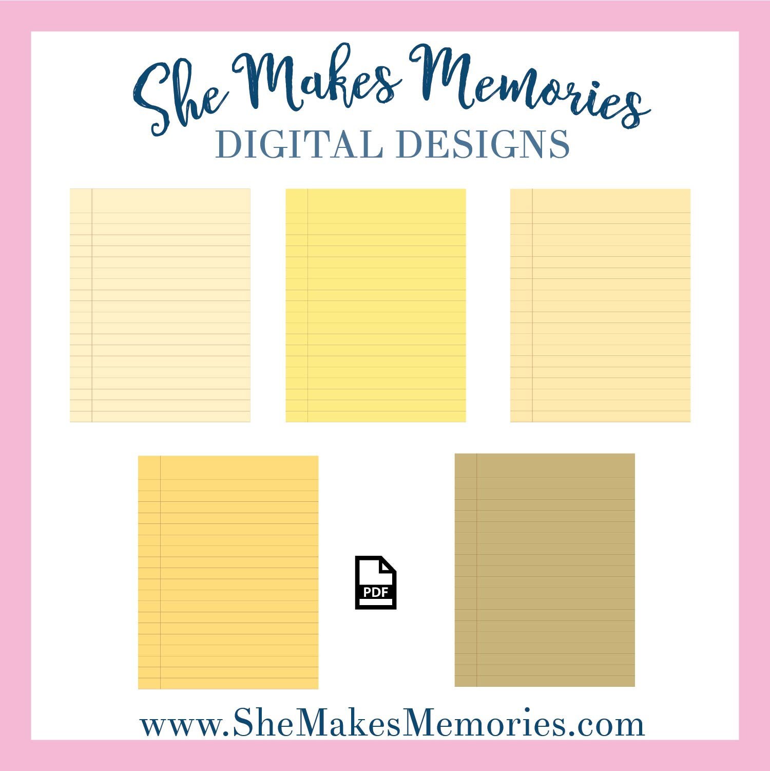 GoodNotes Notebook Paper Yellow Bundle Digital Planner Etsy