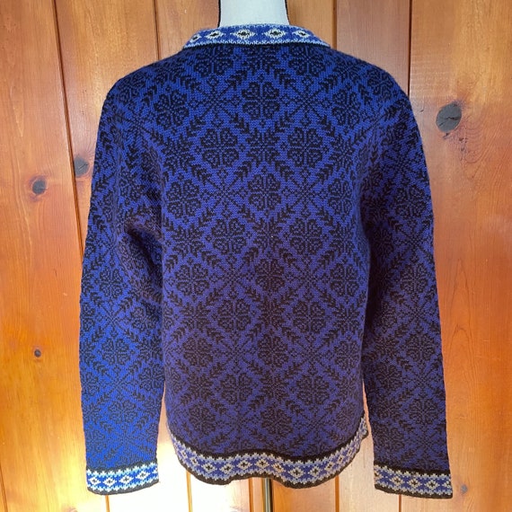 LL BEAN Sweater Cardigan Buttons / Fair Isle Nord… - image 5