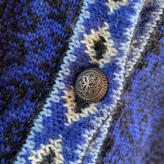 LL BEAN Sweater Cardigan Buttons / Fair Isle Nord… - image 8
